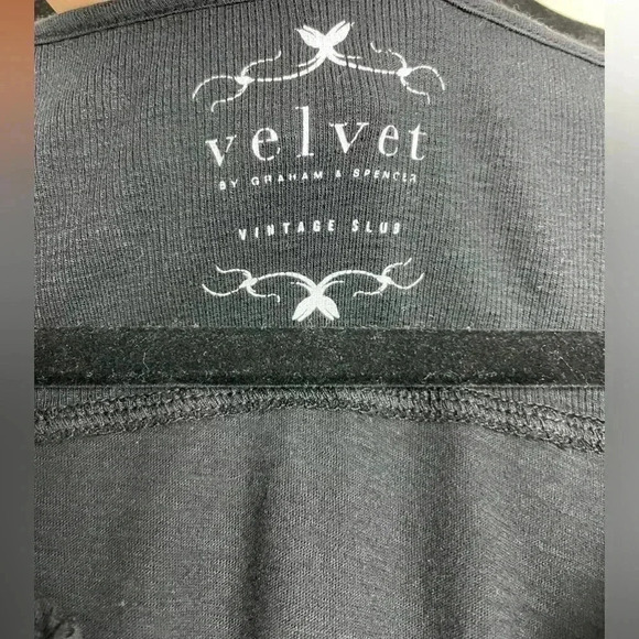 VELVET by Graham Spencer Black Vintage Slub Maxi Dress T-Shirt Leg Slit Medium - Picture 6 of 13